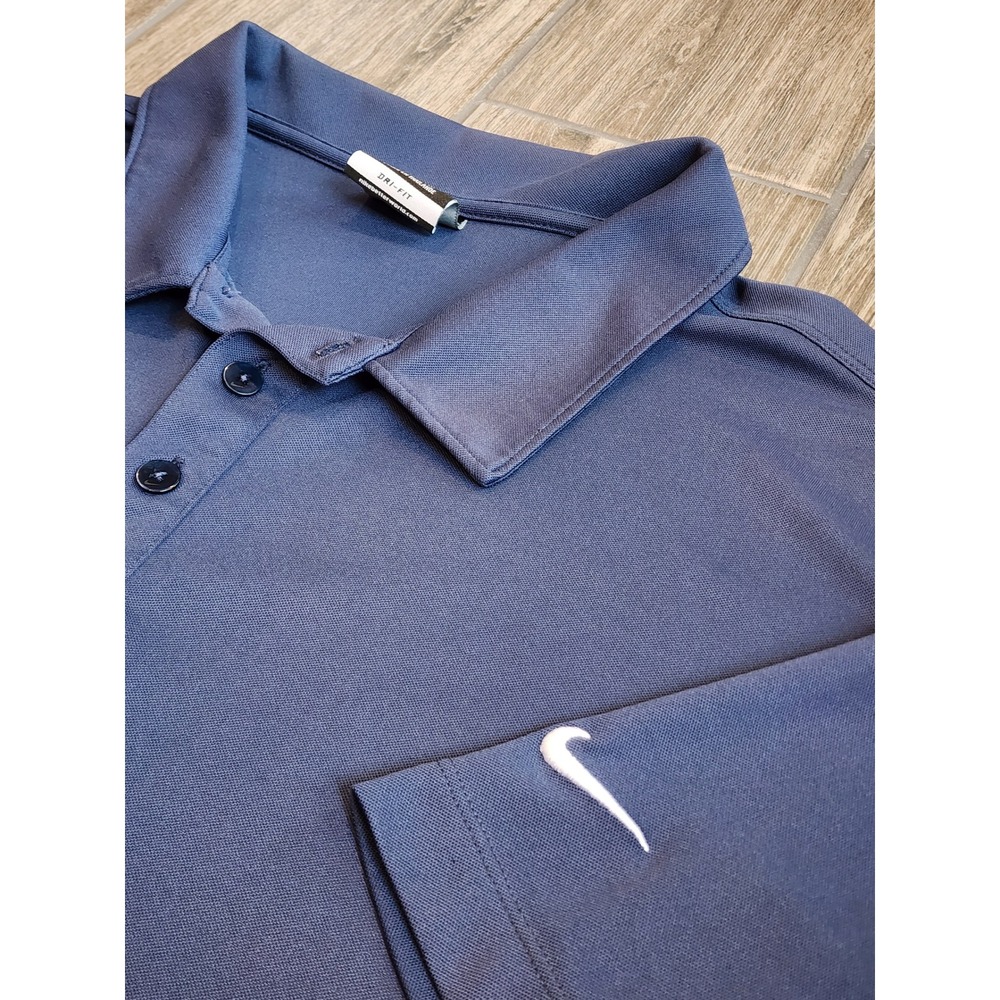 Nike Golf Dri-FIT Polo Shirt Mens 4XL Blue Short Sleeve Pique Knit Swoosh Logo